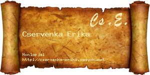 Cservenka Erika névjegykártya